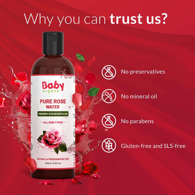 BabyOrgano Pure Rose Water - 200ml view 4