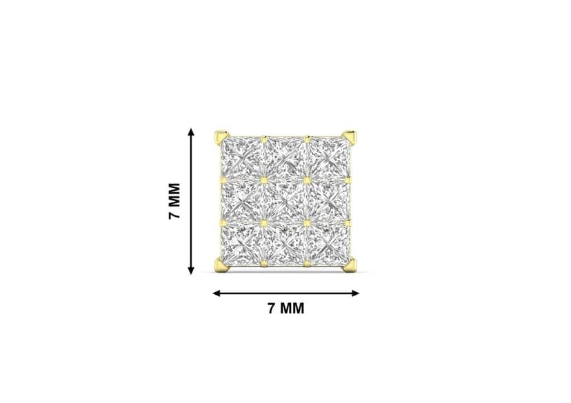 9 Square Matrix Ear Stud For Men (1 Pc Only) view 7