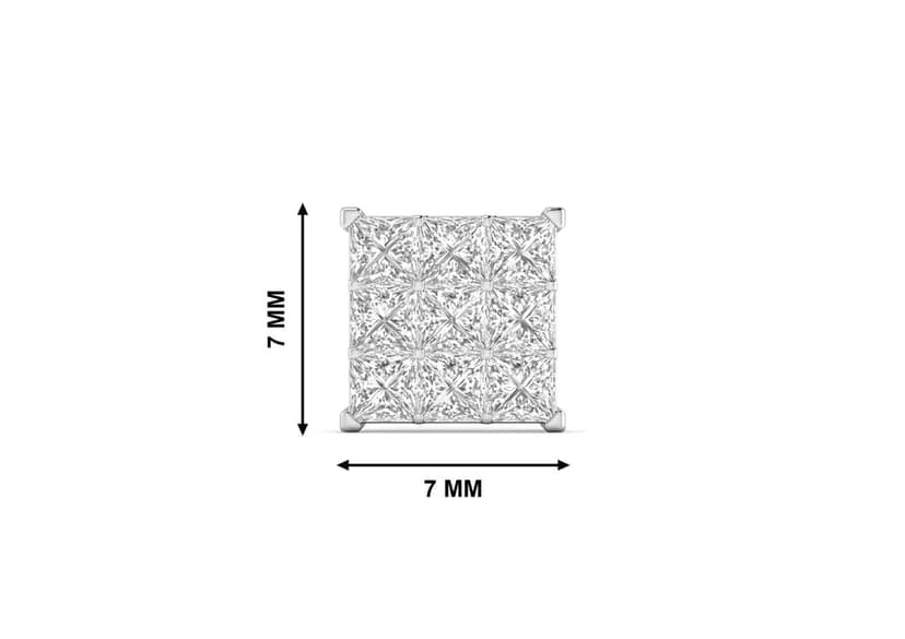 9 Square Matrix Ear Stud For Men (1 Pc Only) view 8