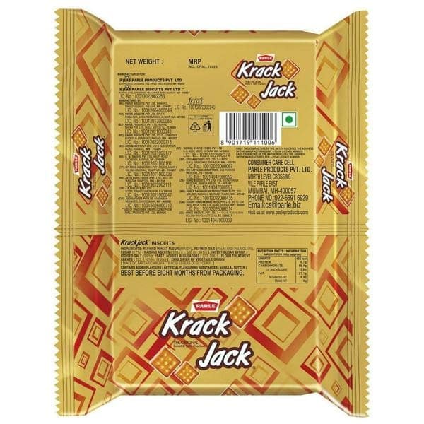 Parle Krack Jack Biscuits 250 Gms view 3