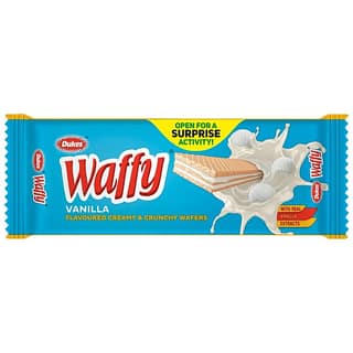 Dukes Waffy Wafers - Vanilla Flavoured, Creamy & Crunchy, 60 G Pouch
