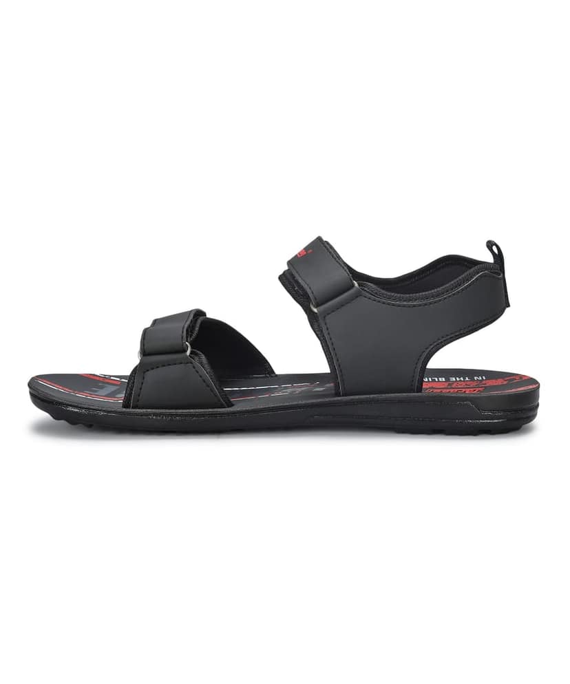 Paragon Men's Stylish Lightweight & Durable Black Velcro Dailywear Sandals view 5