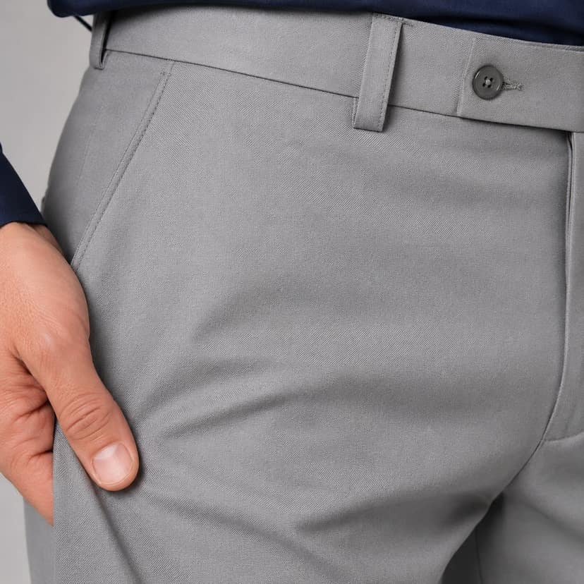 Akaya Apparels ComfortFit Light Grey Cotton Blend Trousers view 3