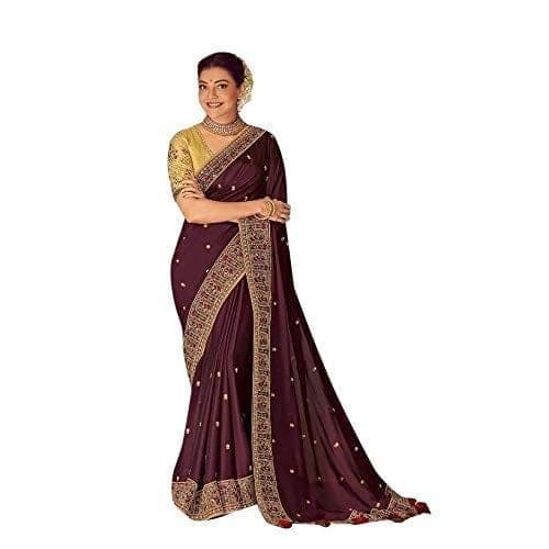 HHK Fashion Women's Work Rangoli Silk 5.5 Meter Saree with Unstitched Blouse Piece