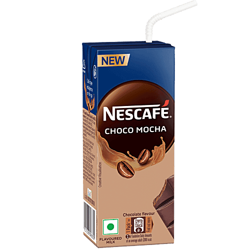Nescafe Choco Mocha Cold Coffee - Flavoured Milk, Ready To Drink, 180 ml Tetra Pack