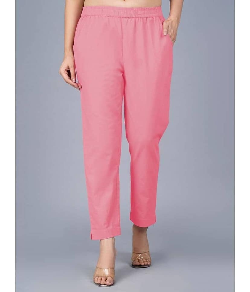 QuaClo - Pink Cotton Regular Women's Casual Pants ( Pack of 1 )