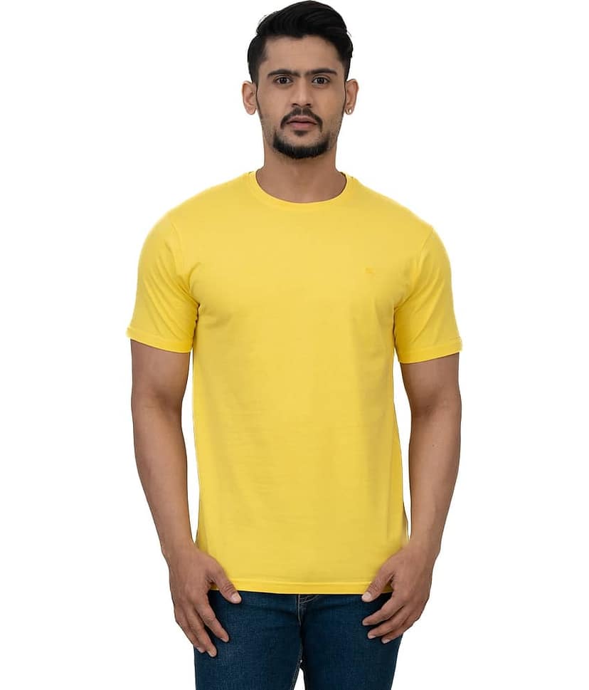 Cotstyle Pack of 1 Cotton Regular Fit Men's T-Shirt ( Yellow )
