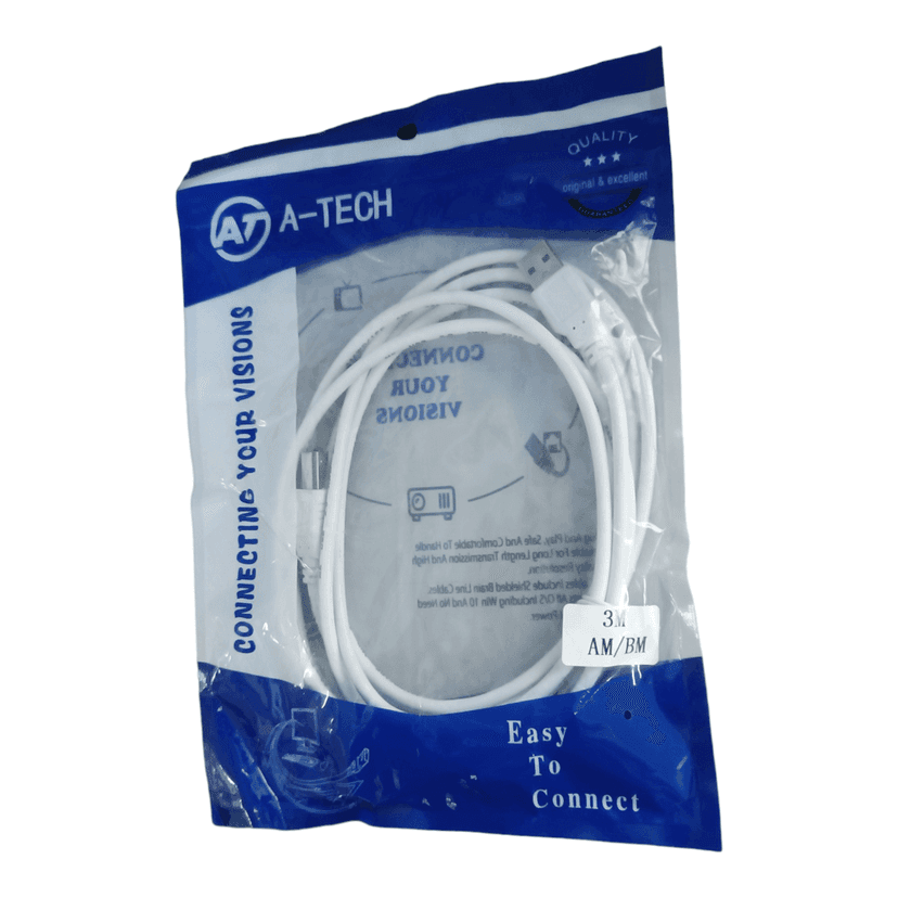 USB Printer/Scanner Cable 3m - Fast Transfers, Durable Build, 100% Quality Checked view 3