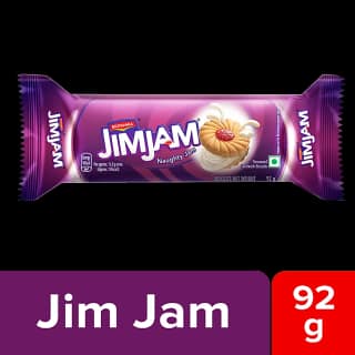 Britannia Jim Jam Cream Biscuit - Crunchy, Ready To Eat, 92 G