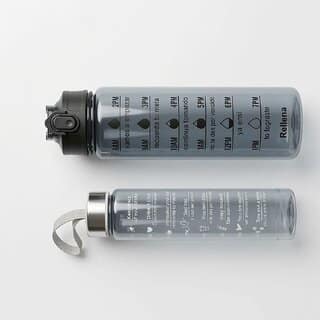 Hydration Duo 1 Litre Leakproof Sipper Bottle with Time Marker Mini 300ml Stylish Glass Bottle for Office, Gym view 2