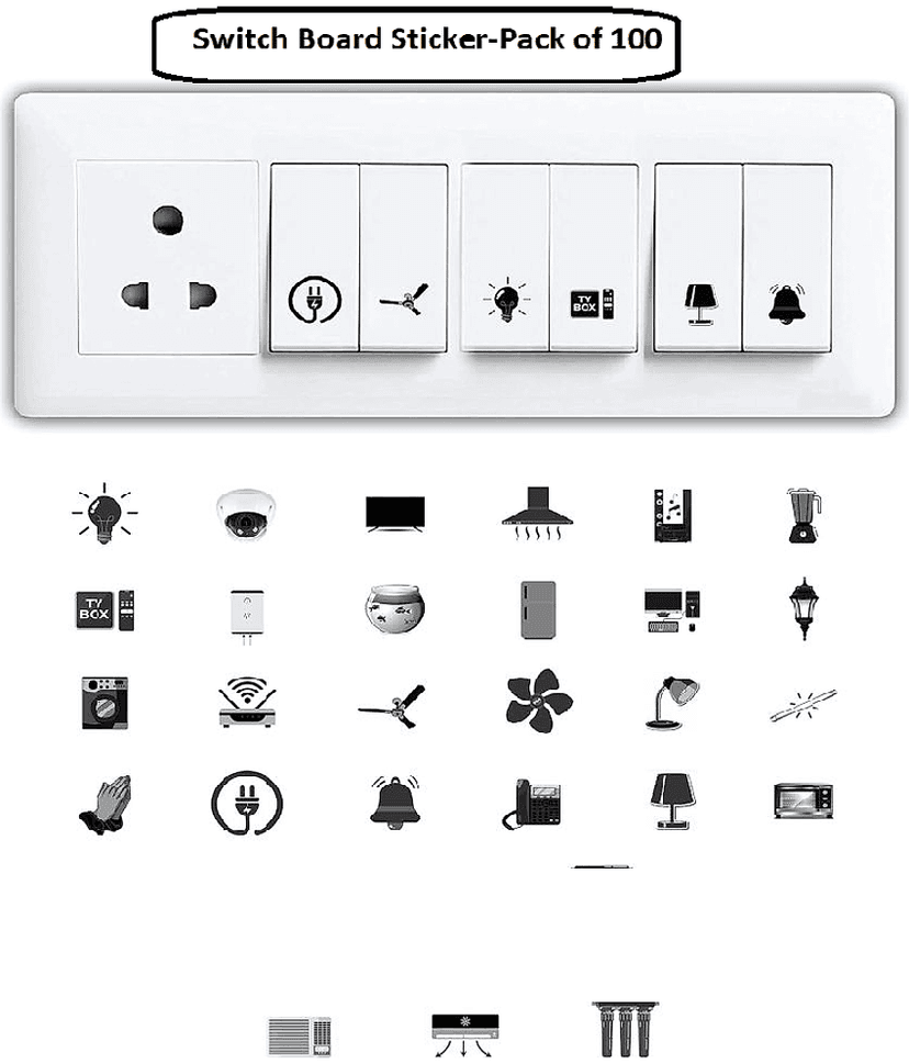 Inkfence Switch Board Sticker Education ( 2 x 2 cms ) - Pack of 100