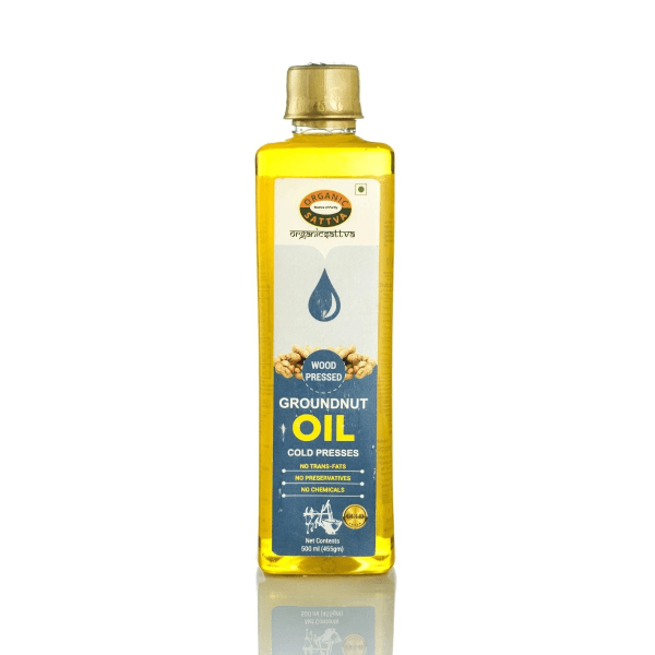 Organic sattva Cold Pressed Groundnut Oil - 500 mL