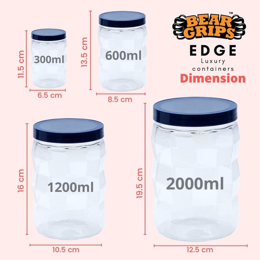 BEAR GRIPS luxury 12 set kitchen airtight BPA free containers/jars set view 2