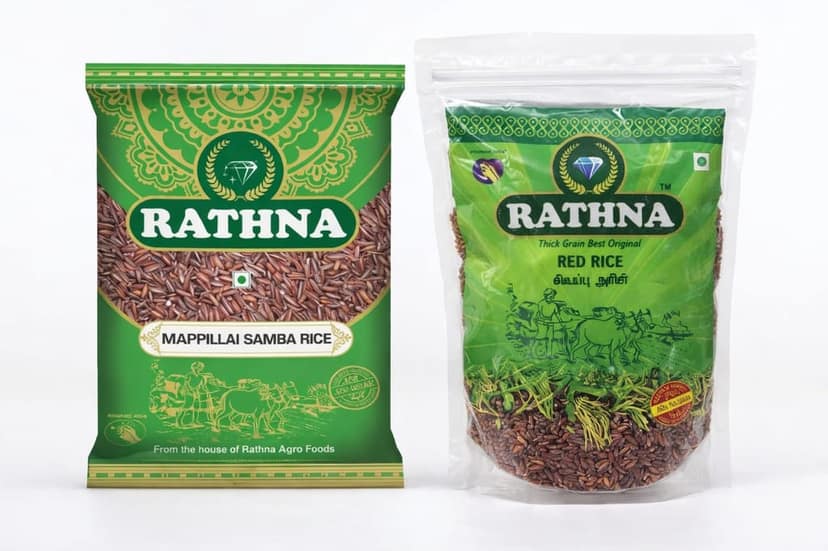 Red Rice Mapillai Samba Rice (Medium Grain, Unpolished) (0.5 kg)