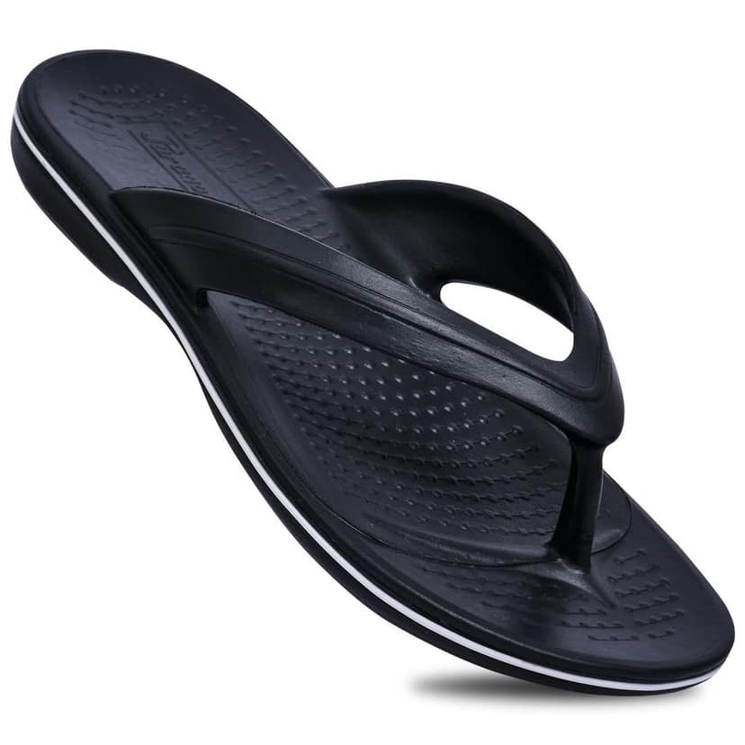 Paragon Daily Wear Lightweight Black and White Flip Flops for Men view 4