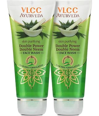 Vlcc Ayurveda Skin Purifying Double Power Double Neem Face Wash , 100Ml(Pack Of 2)