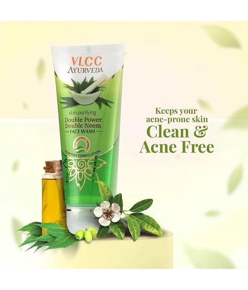 Vlcc Ayurveda Skin Purifying Double Power Double Neem Face Wash , 100Ml(Pack Of 2) view 2