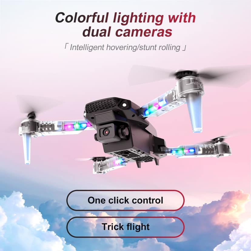 E88 Light Arms Drone with 4K HD Dual Camera | Remote Control | App Control | Double Battery view 2
