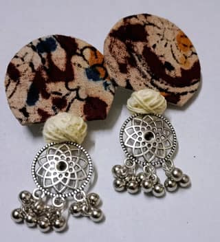 Vibrant Geometric Fabric Earrings - Lightweight Boho Jewelry Set