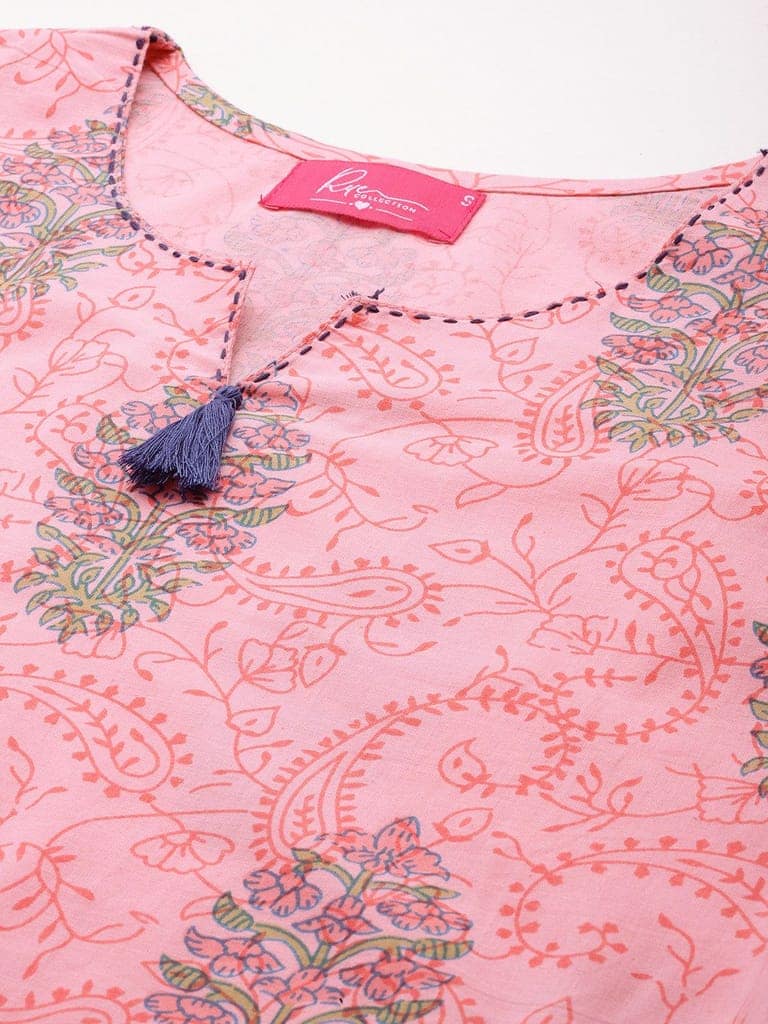 Ethnic Motifs Printed Thread Work Pure Cotton Thread Work Kurti view 5