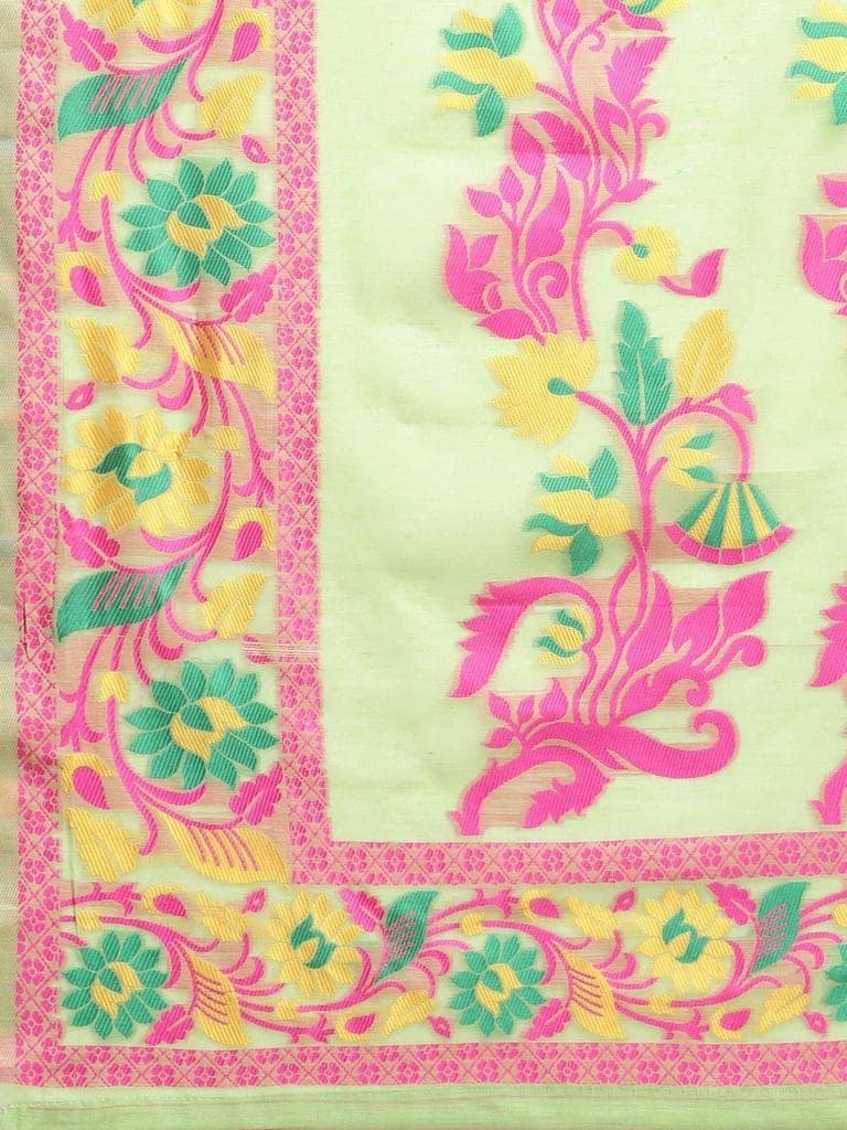 Women's Cotton Jamdani Saree With Unstiched Blouse Piece view 3