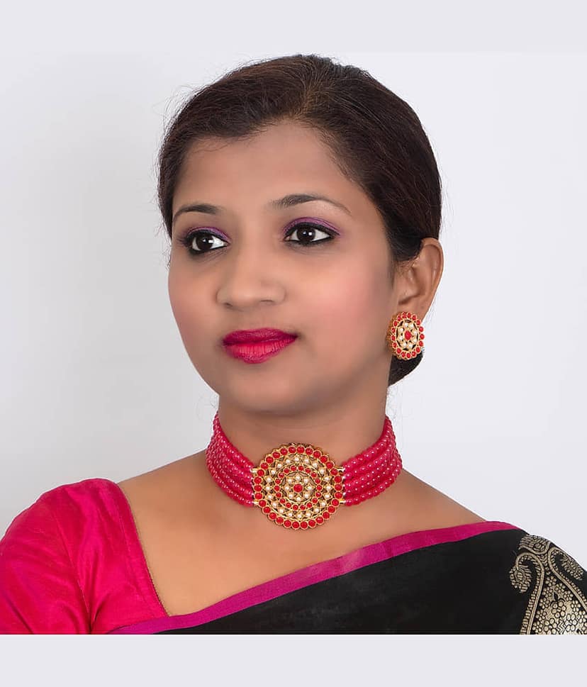 Sukkhi Alloy Red Traditional Necklaces Set Choker view 2