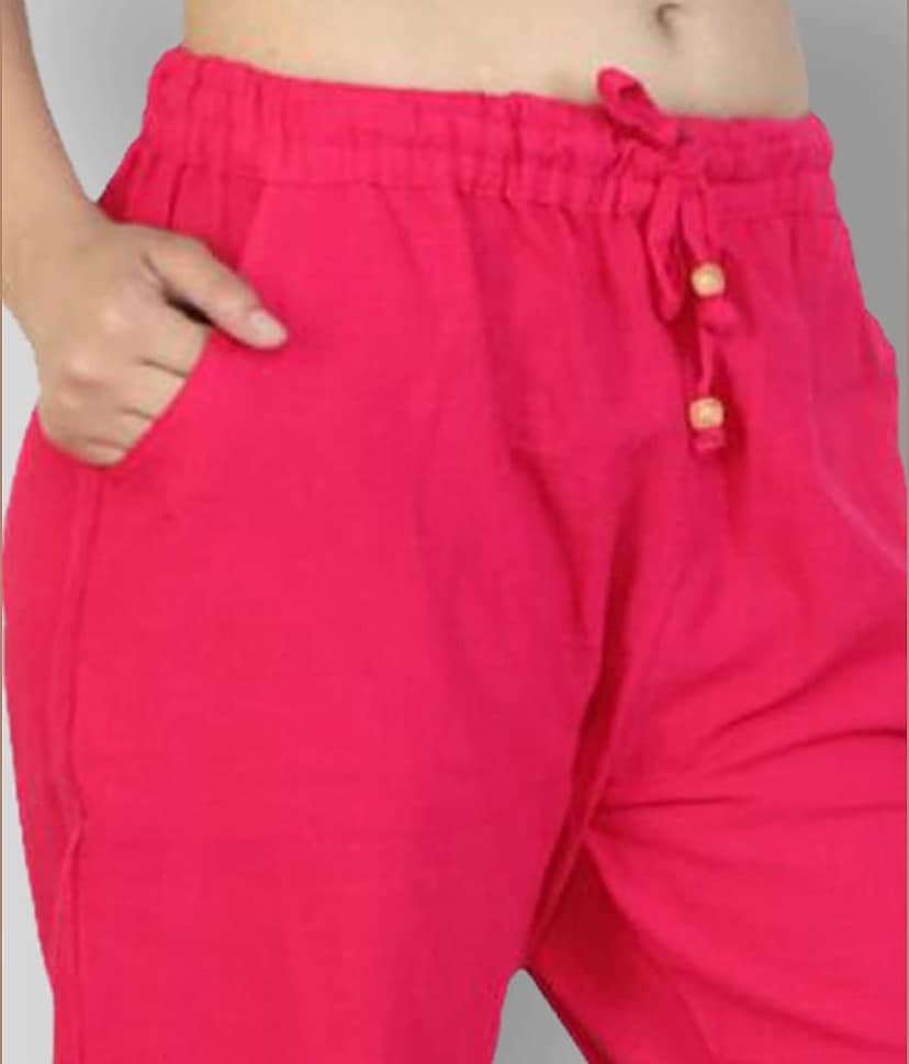 Lee Moda - Pink Cotton Blend Flared Fit Women's Casual Pants ( Pack of 1 ) view 2