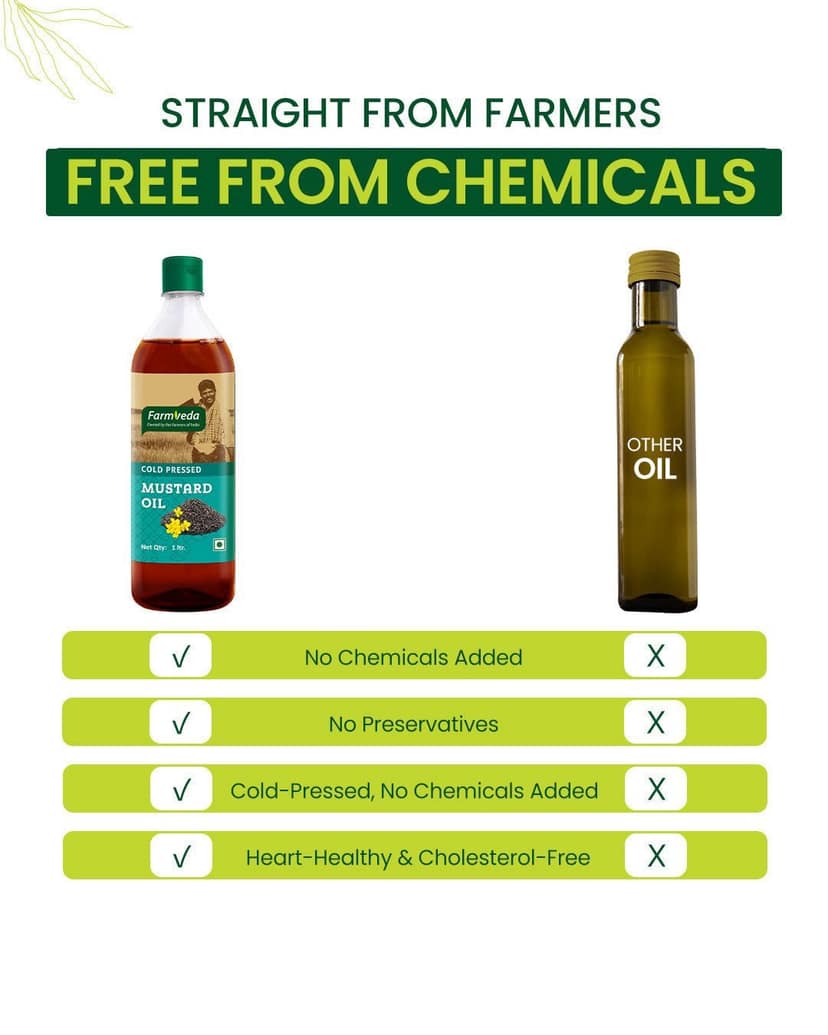 Farmveda Mustard Oil (Cold Pressed) - 1Ltr view 4