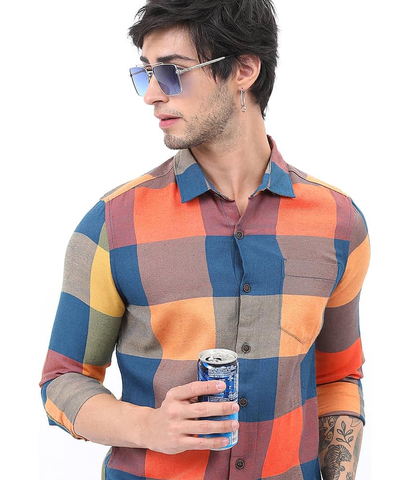 Ketch Polyester Slim Fit Checks Full Sleeves Men's Casual Shirt - Green ( Pack of 1 )