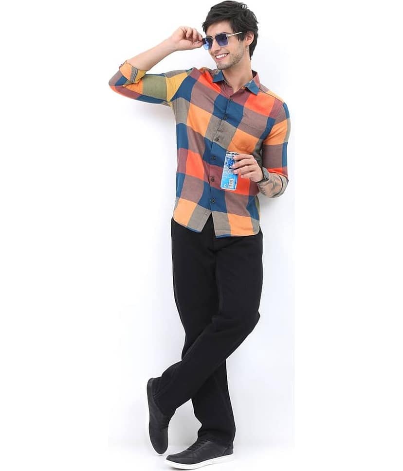 Ketch Polyester Slim Fit Checks Full Sleeves Men's Casual Shirt - Green ( Pack of 1 ) view 2