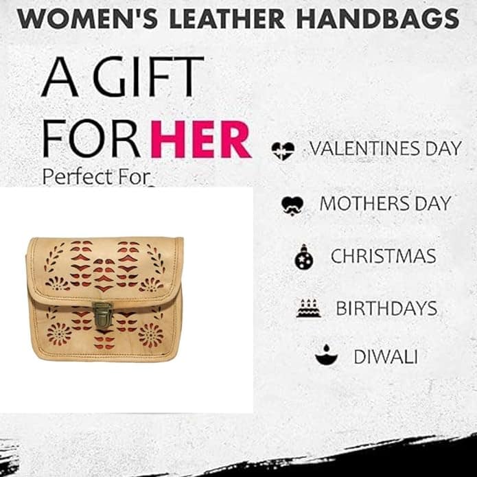 Bhakri Devi Handicrafts Made of Leather with Attachable Shoulder Strap Sling Bag For Women & Girl view 3