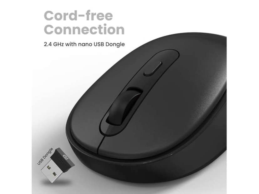 Portronics Toad 27 2.4 GHz Wireless, Adjustable DPI Button, Noiseless Clicks, High-Precision - Black view 2