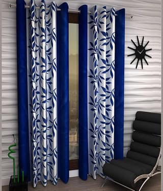 Sai Arpan Abstract Semi-Transparent Eyelet Curtain 9 ft ( Pack of 1 ) - Multi Color