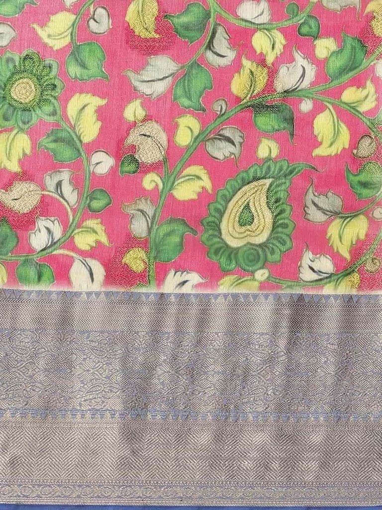Women's Digital Printed Woven Silk Saree with unstiched blouse piece view 6