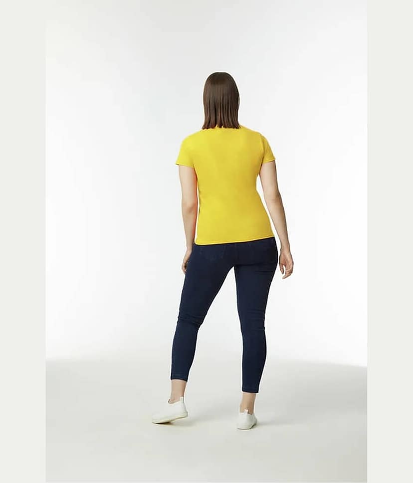Gildan Women Cotton Solid Regular Fit Round Neck T-Shirt ( Multicolor 1 ) view 3