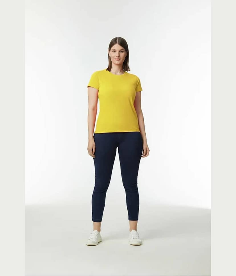 Gildan Women Cotton Solid Regular Fit Round Neck T-Shirt ( Multicolor 1 ) view 4