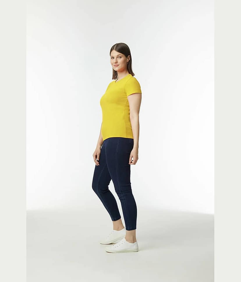 Gildan Women Cotton Solid Regular Fit Round Neck T-Shirt ( Multicolor 1 ) view 5