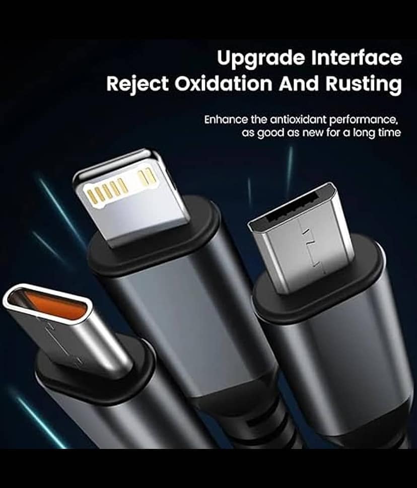 OLIVEOPS 1m Data Cables 3in1 - 100W Fast Charging - Black view 2