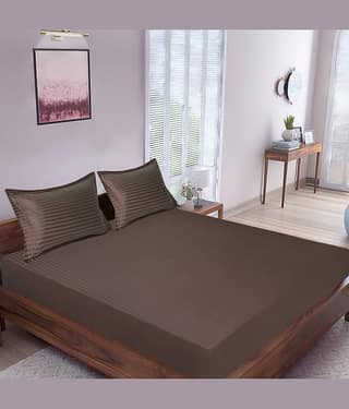 Home Candy Cotton King Bedsheet ( Brown )