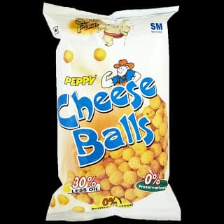 Peppy Cheese Balls - 30% Less Oil, No Onion Or Garlic, Preservative Free, 60 G