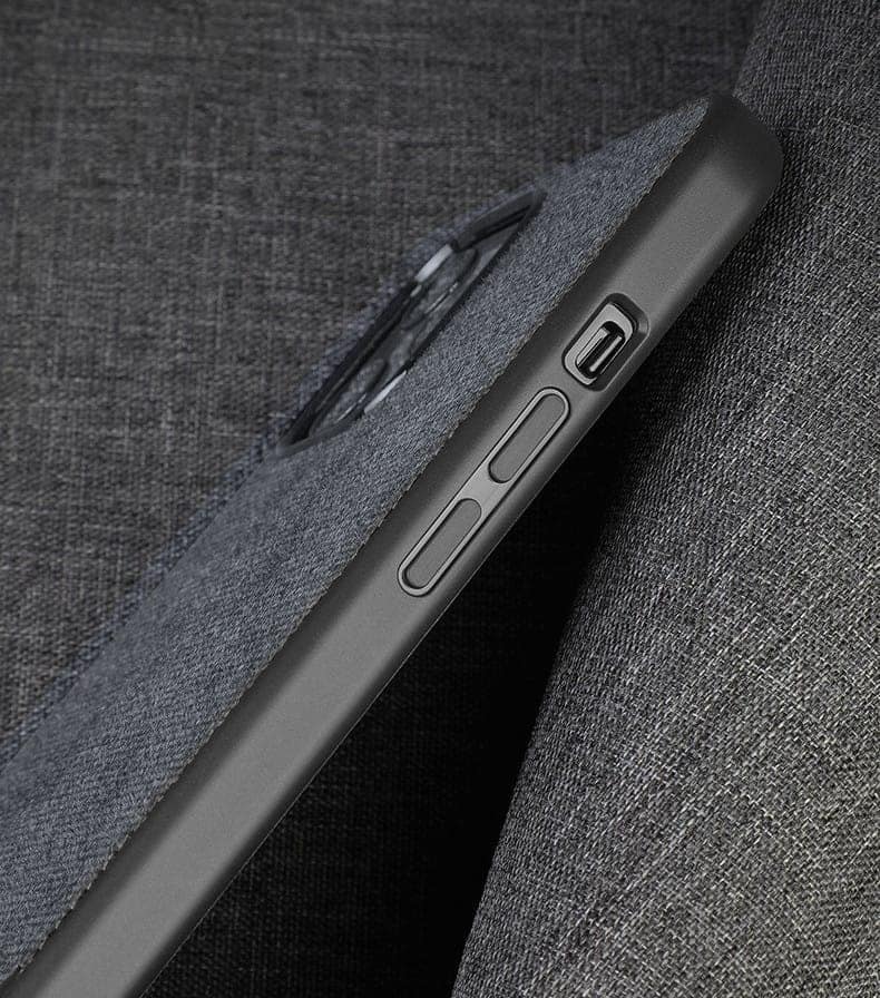 Memumi Boxian Series Canvas/Leather Classic Back Cover for Apple iPhone 12 Mini - Blue (5.4") view 5