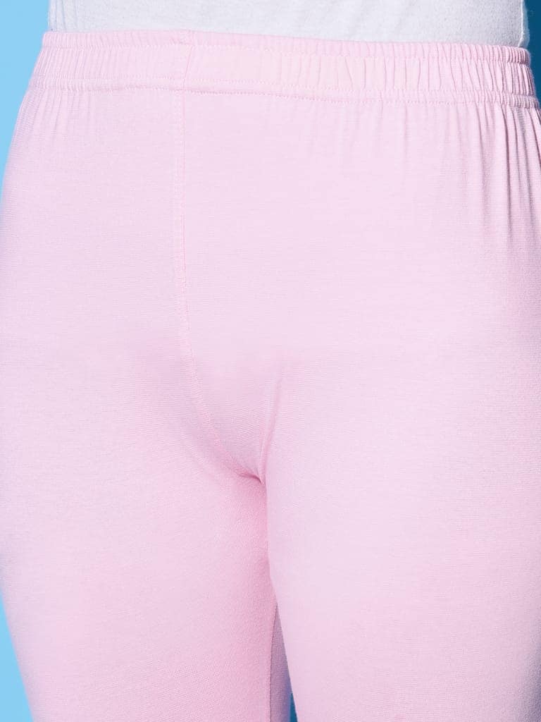 SOFT COLORS Women's Skinny Fit Ethnic Wear Ankle Length Leggings (Baby Pink ) view 8