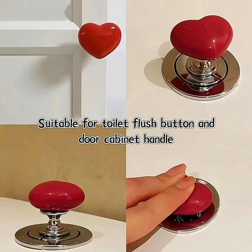 Heart-Shaped Knob – Versatile ABS Handle for Cabinets & Toilets view 2