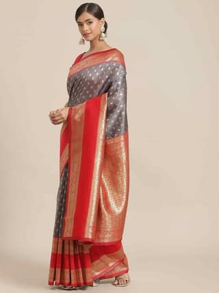 Women's Banarasi Art Silk Saree With Unstiched Blouse Piece