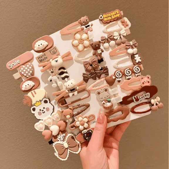 14pcs Cute Cartoon Hair Clips Set view 2