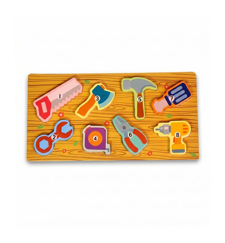 Handcrafted Wooden Tool Kit Toy Set for Kids view 2