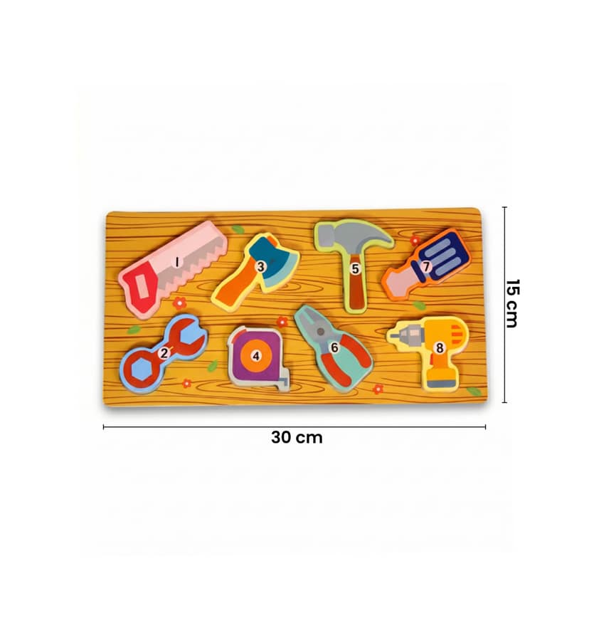 Handcrafted Wooden Tool Kit Toy Set for Kids view 4