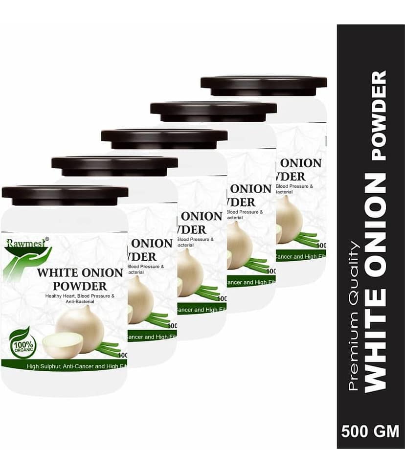 Rawmest 100% Pure White Onion For Healthy Hart Powder 500 Gm Pack of 5