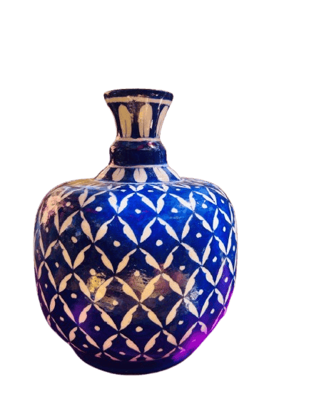 Blue and White Ceramic Pomegranate Shaped Vase (Blue Pottery)