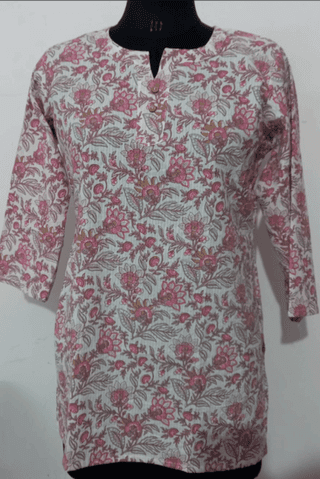 Women's Hand Block Printed Cotton kurti